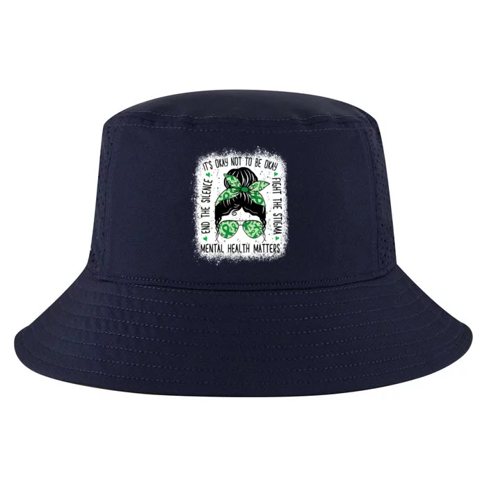 Mental Health Matters Messy Bun Mental Health Awareness Cool Comfort Performance Bucket Hat