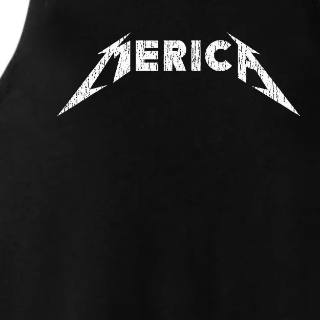 Merica Heavy Metal Style America Ladies Tri-Blend Wicking Tank