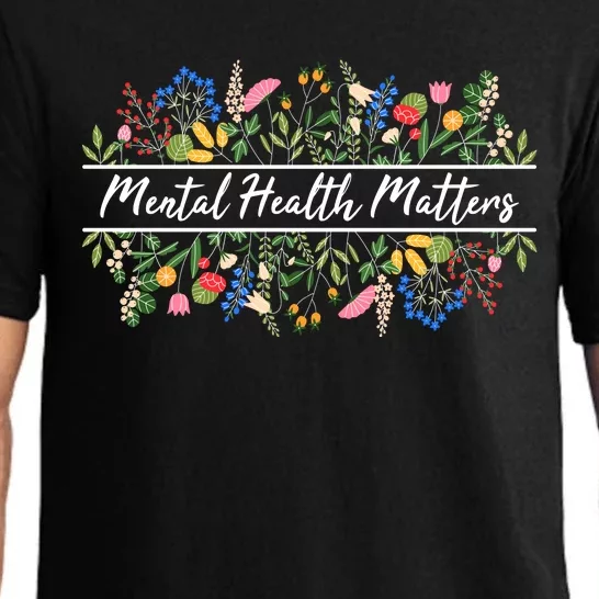 Mental Health Matters Floral Wildflowers Pajama Set