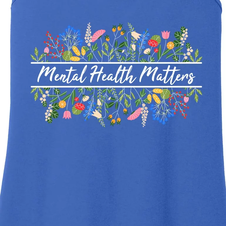 Mental Health Matters Floral Wildflowers Ladies Essential Tank