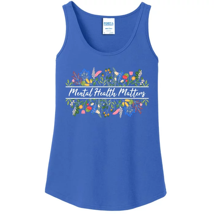 Mental Health Matters Floral Wildflowers Ladies Essential Tank