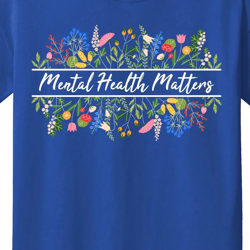 Mental Health Matters Floral Wildflowers Kids T-Shirt