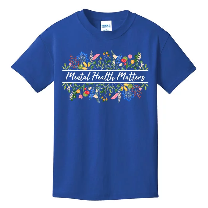 Mental Health Matters Floral Wildflowers Kids T-Shirt