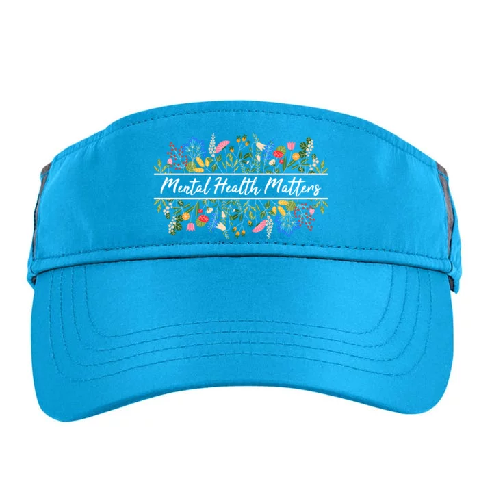 Mental Health Matters Floral Wildflowers Adult Drive Performance Visor