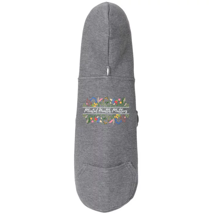 Mental Health Matters Floral Wildflowers Doggie 3-End Fleece Hoodie