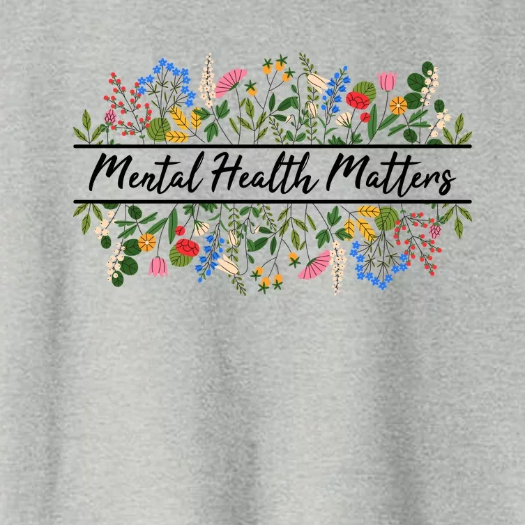 Mental Health Matters Floral Wildflowers Women's Crop Top Tee