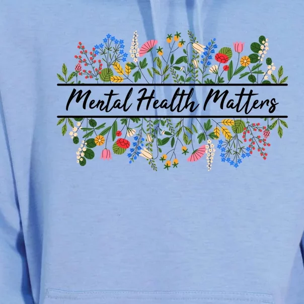 Mental Health Matters Floral Wildflowers Unisex Surf Hoodie