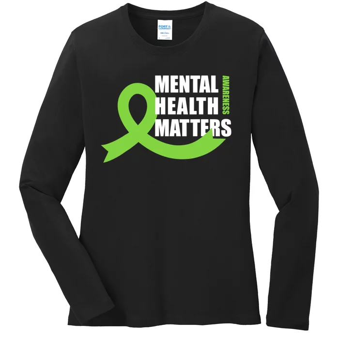 Mental Health Matters Quotes Health Awareness End The Stigma Ladies Long Sleeve Shirt