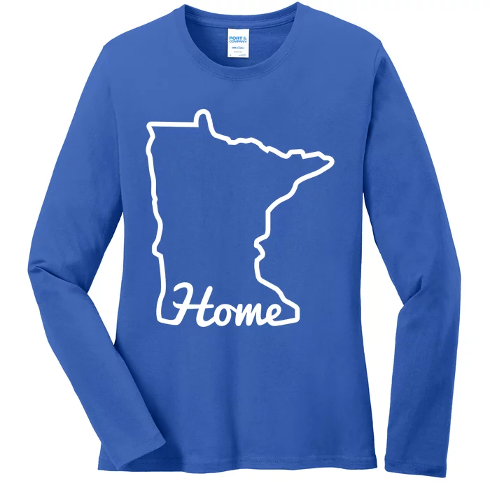 Minnesota Home Mn State Map Minnesotan Gift Meaningful Gift Ladies Long Sleeve Shirt