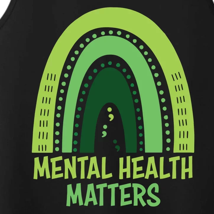 Mental Health Matters Green Rainbow Performance Tank