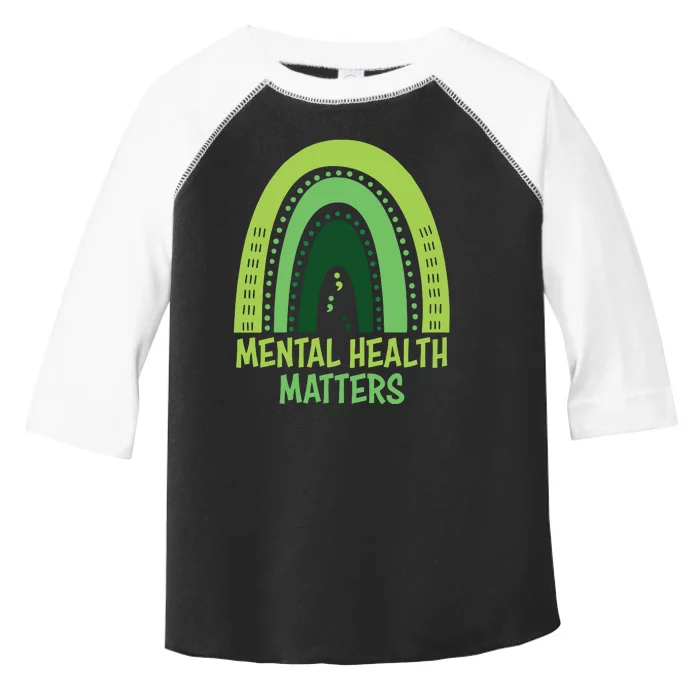 Mental Health Matters Green Rainbow Toddler Fine Jersey T-Shirt