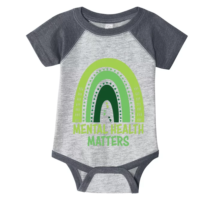 Mental Health Matters Green Rainbow Infant Baby Jersey Bodysuit