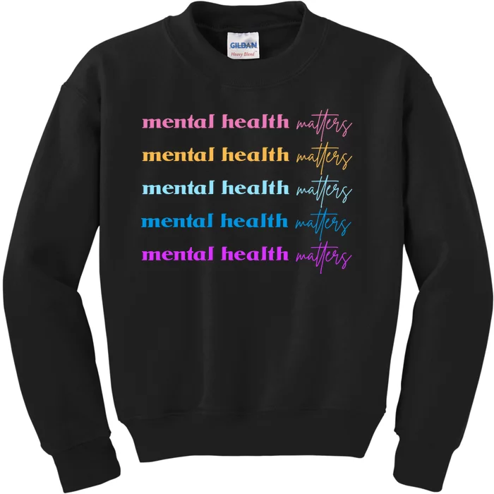 Mental Health Matter Colorful Awareness Kids Sweatshirt