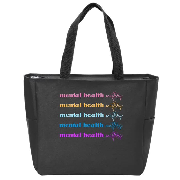 Mental Health Matter Colorful Awareness Zip Tote Bag