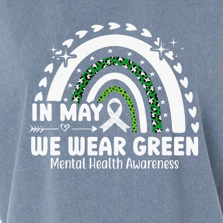 Mental Health Matters We Wear Green Mental Health Awareness Garment-Dyed Women's Muscle Tee