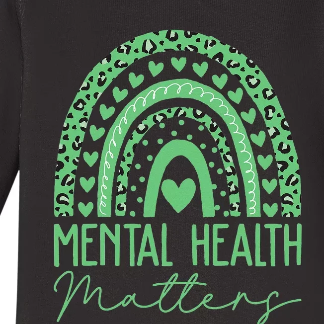 Mental Health Matters We Wear Green Mental Health Awareness Baby Long Sleeve Bodysuit