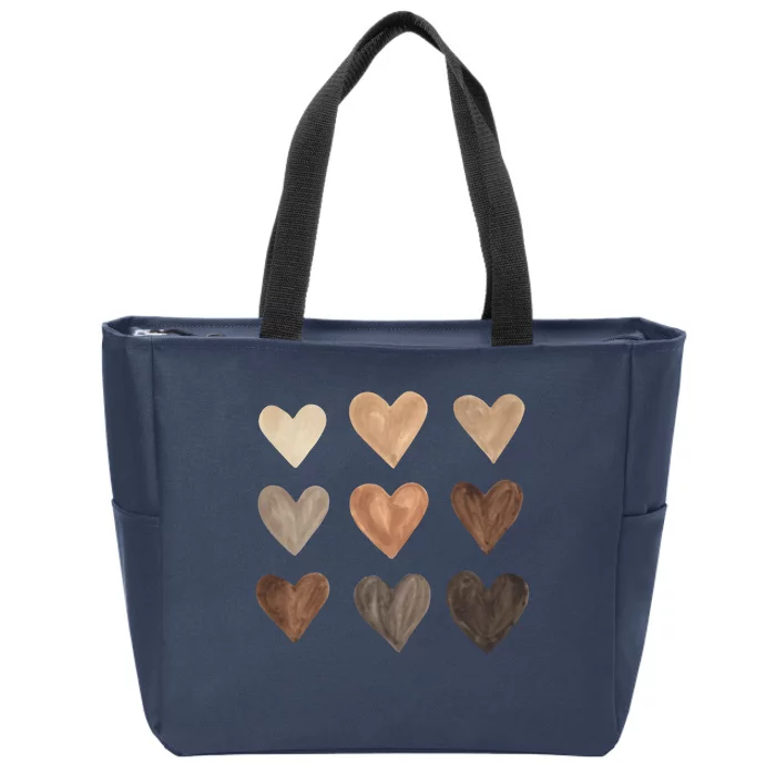 Melanin Hearts Zip Tote Bag