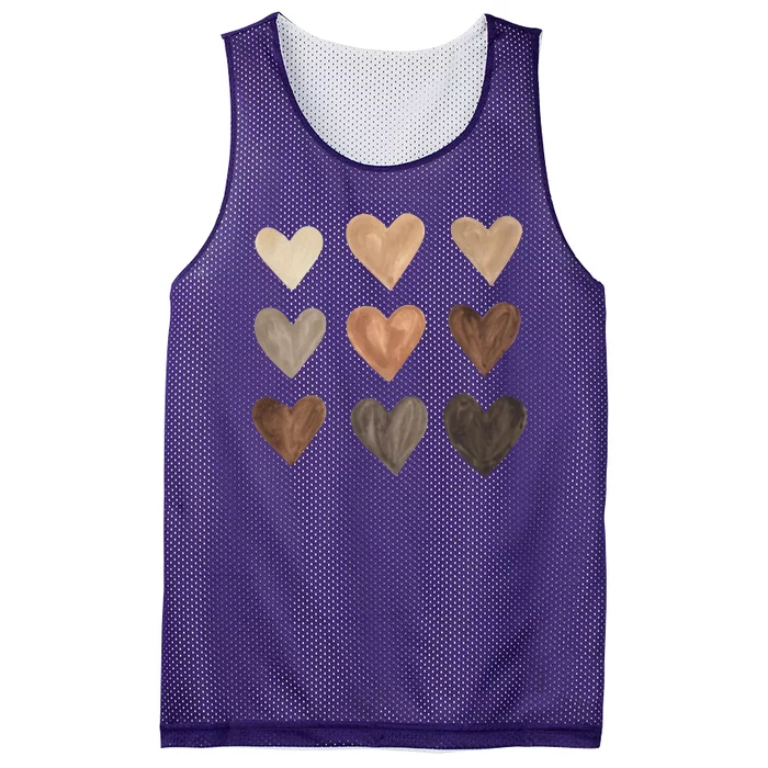 Melanin Hearts Mesh Reversible Basketball Jersey Tank