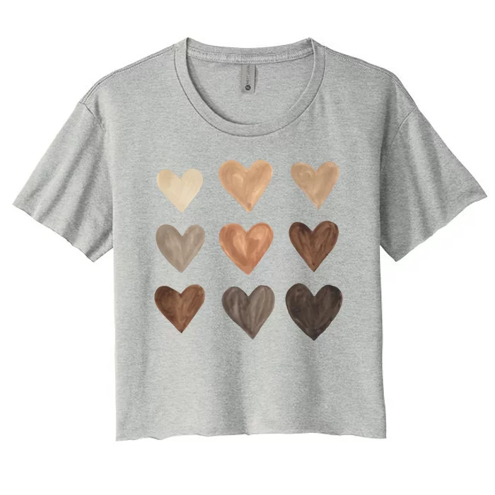 Melanin Hearts Women's Crop Top Tee