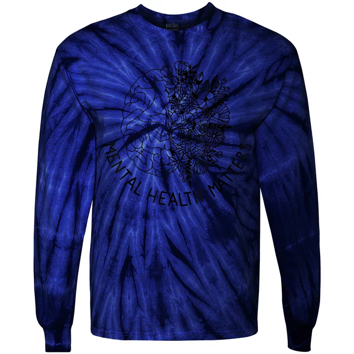 Mental Health Matters Human Brain Illness Awareness Tie-Dye Long Sleeve Shirt