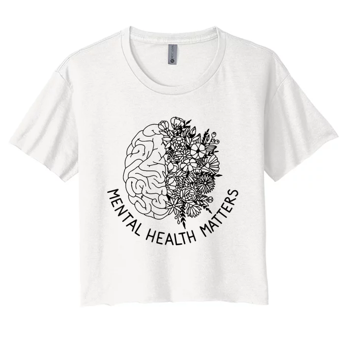 Mental Health Matters Human Brain Illness Awareness Women's Crop Top Tee