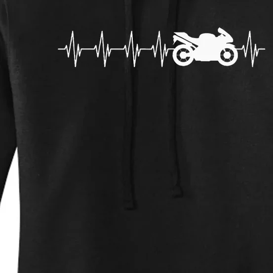 Motorcycle Heartbeat Women's Pullover Hoodie