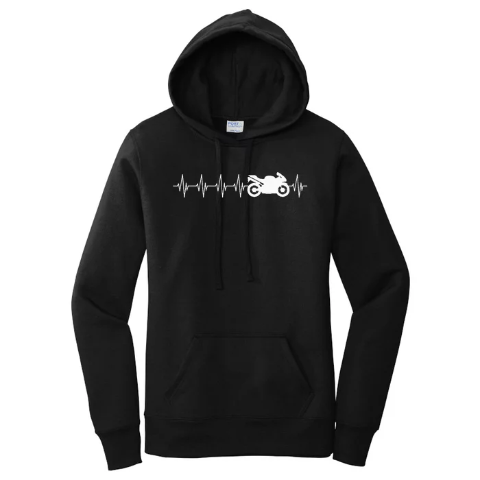 Motorcycle Heartbeat Women's Pullover Hoodie