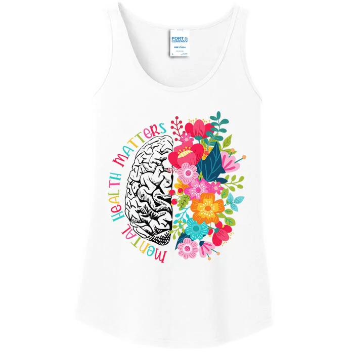 Mental Health Matters Gift Human Brain Illness Awareness Ladies Essential Tank