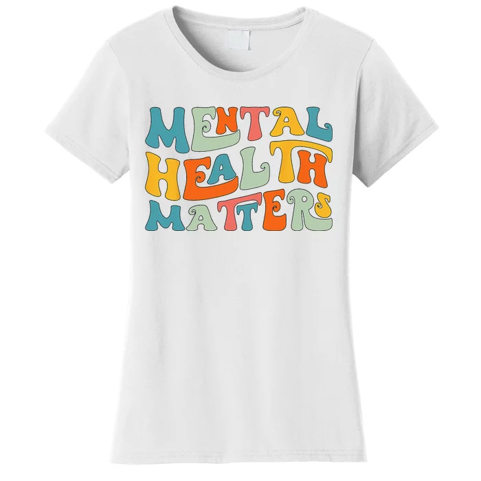 Mental Health Matters Groovy Psychologist Therapy Squad Women's T-Shirt