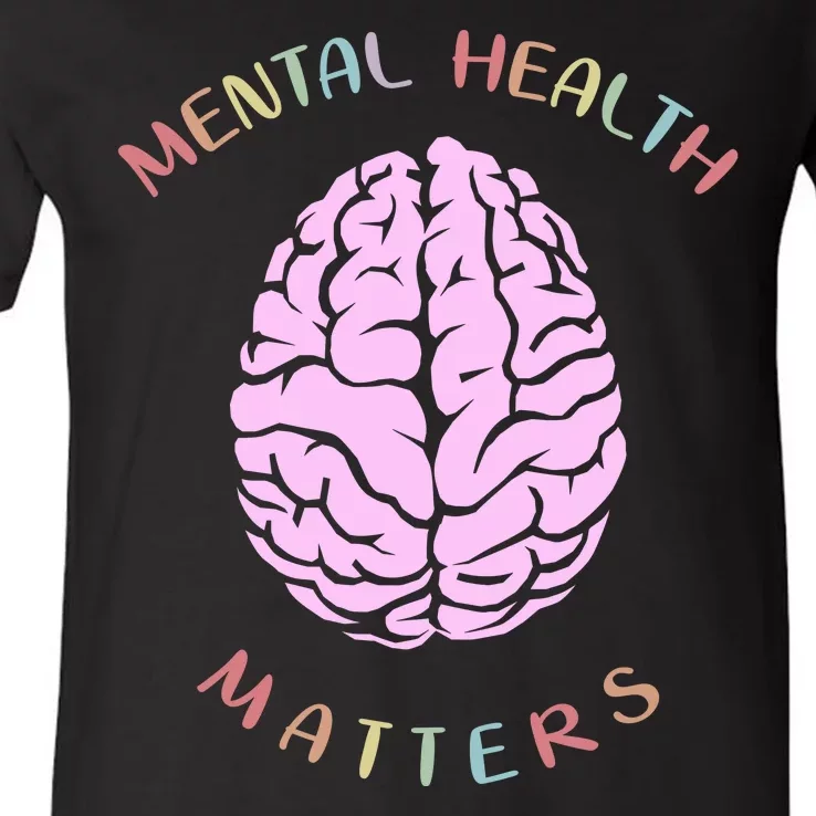 Mental Health Matters Brain V-Neck T-Shirt