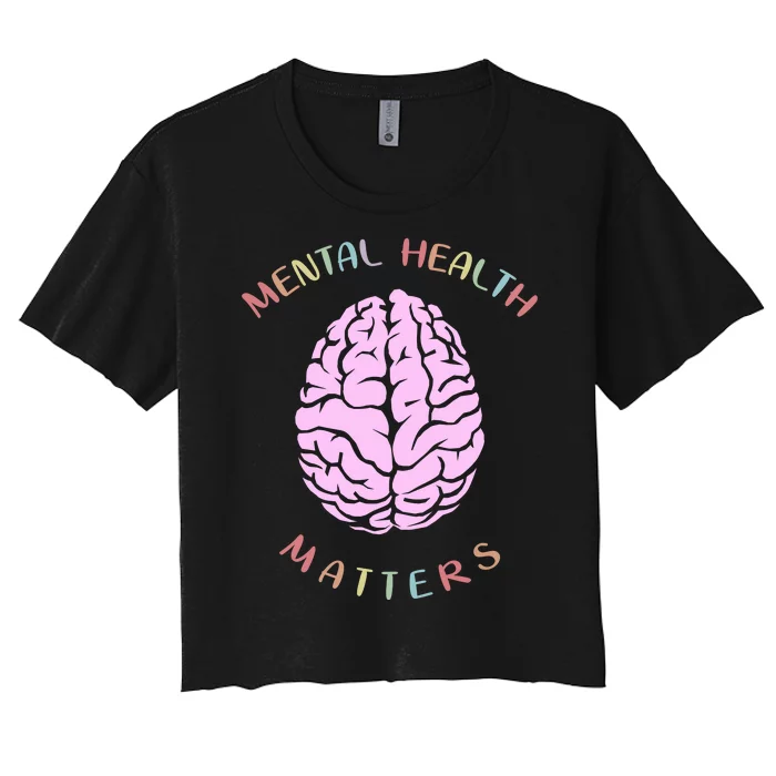 Mental Health Matters Brain Women's Crop Top Tee