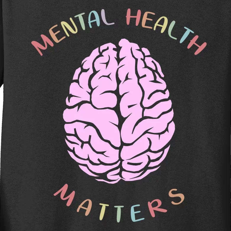 Mental Health Matters Brain Kids Long Sleeve Shirt