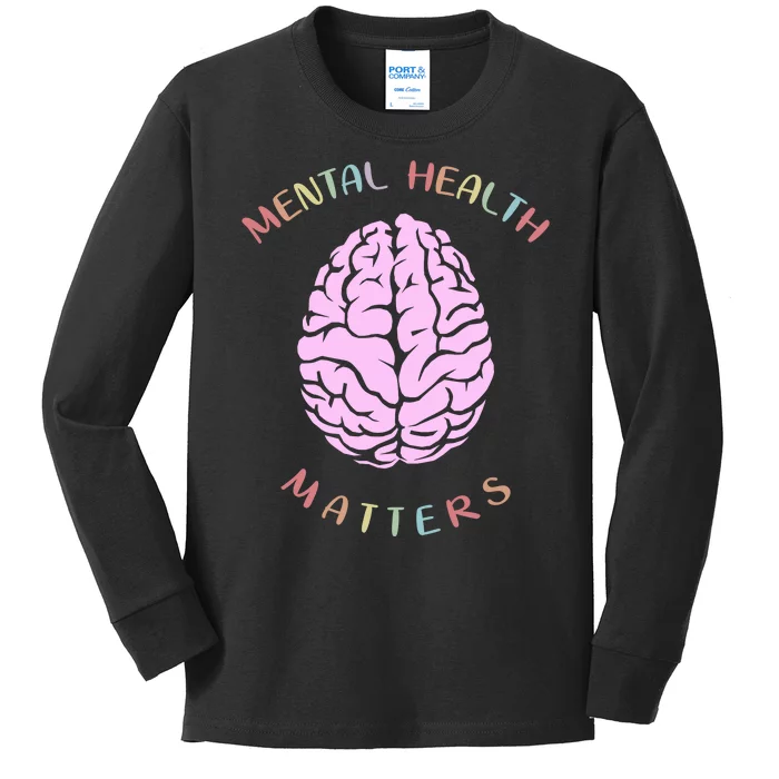 Mental Health Matters Brain Kids Long Sleeve Shirt