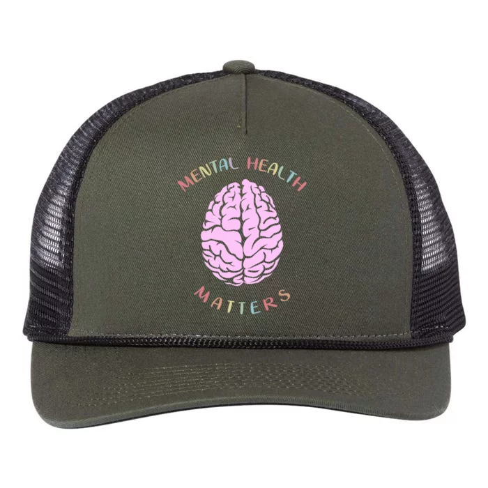 Mental Health Matters Brain Retro Rope Trucker Hat Cap