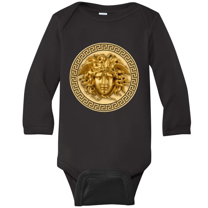 Medusa Head Myth Gorgon Snake Hair Greek Mythology Baby Long Sleeve Bodysuit