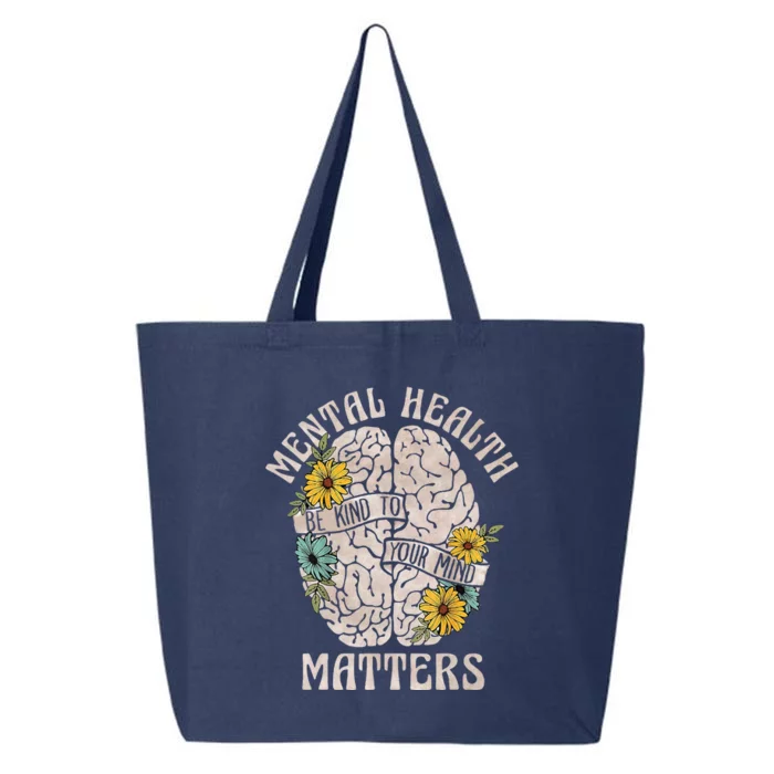 Mental Health Matters Be Kind To Your Mind Mental Awareness 25L Jumbo Tote