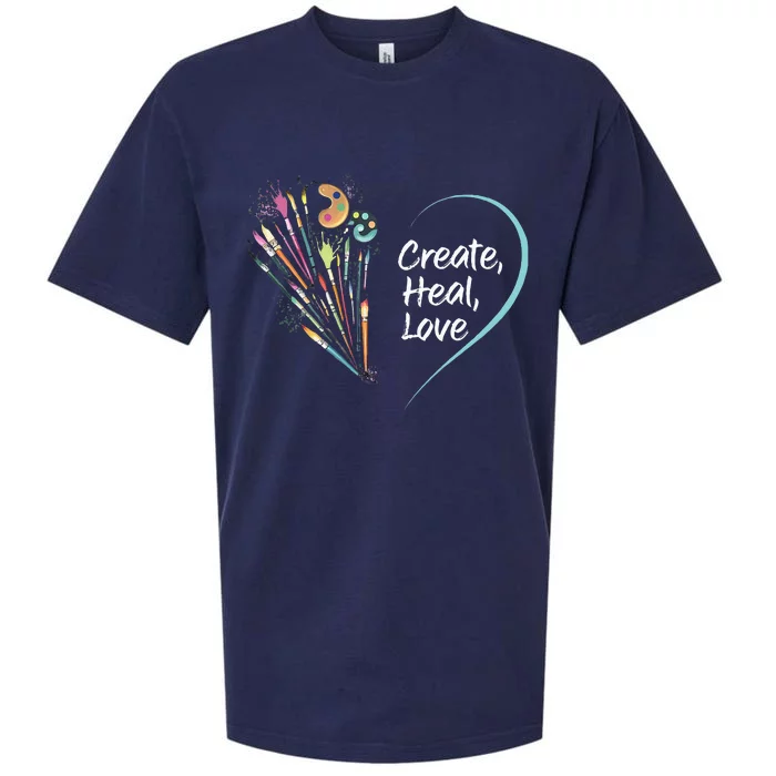 Mental Health Matters Create Heal Love Funny Art Therapy Mom Sueded Cloud Jersey T-Shirt