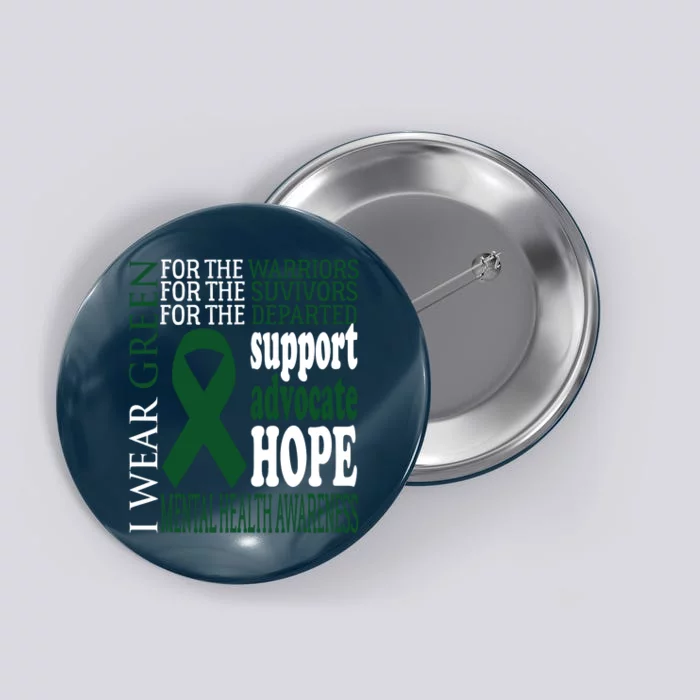 Mental Health Matters Green Ribbon Mental Health Awareness Button