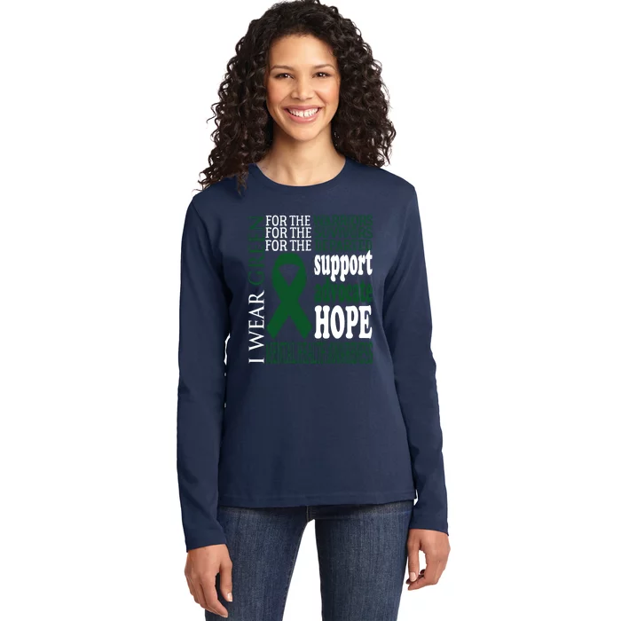 Mental Health Matters Green Ribbon Mental Health Awareness Ladies Long Sleeve Shirt