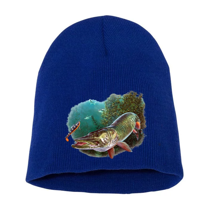 Muskie Hunter Musky Fisher Lure Fly Fishing Novelty Funny Gift Short Acrylic Beanie