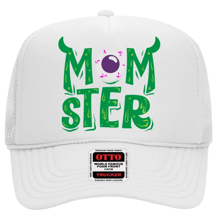 Momster Halloween Mom High Crown Mesh Trucker Hat