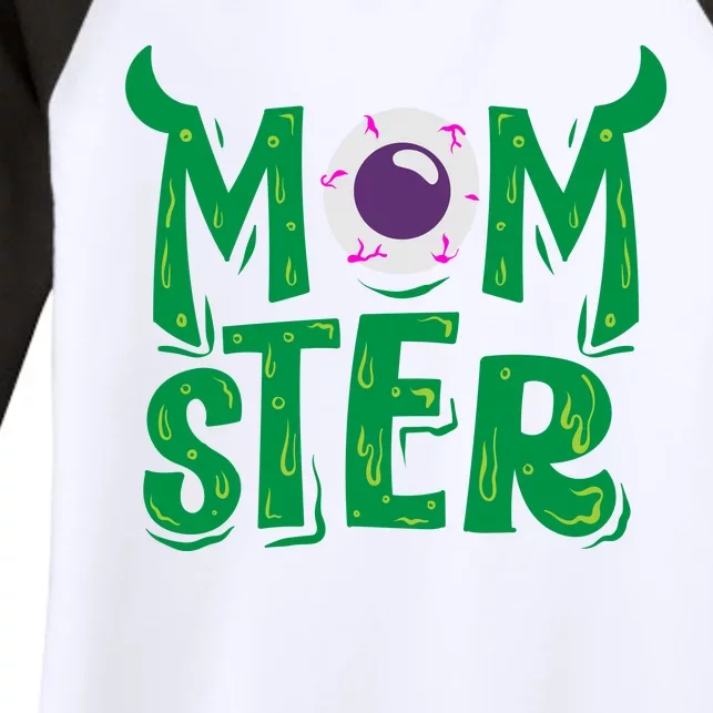 Momster Halloween Mom Women's Tri-Blend 3/4-Sleeve Raglan Shirt