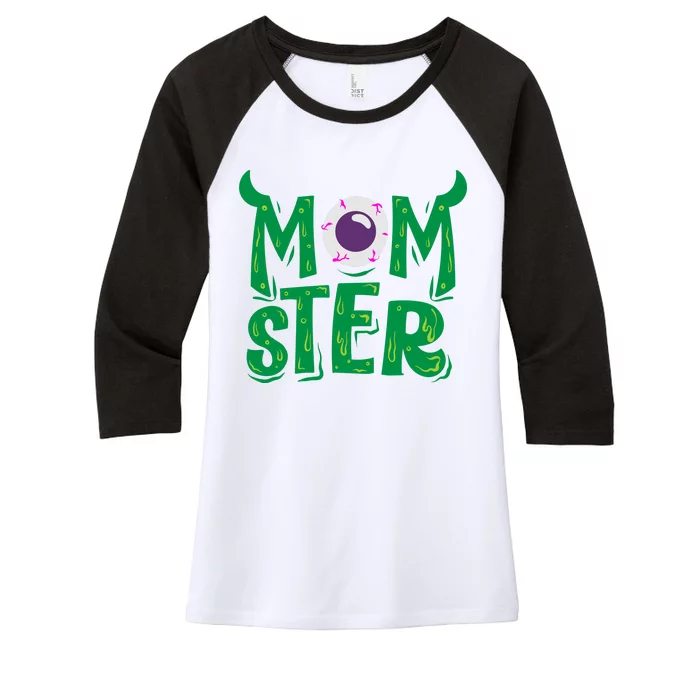 Momster Halloween Mom Women's Tri-Blend 3/4-Sleeve Raglan Shirt