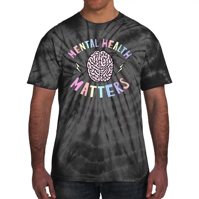 Mental Health Matters Awareness Brain Flash Tie-Dye T-Shirt