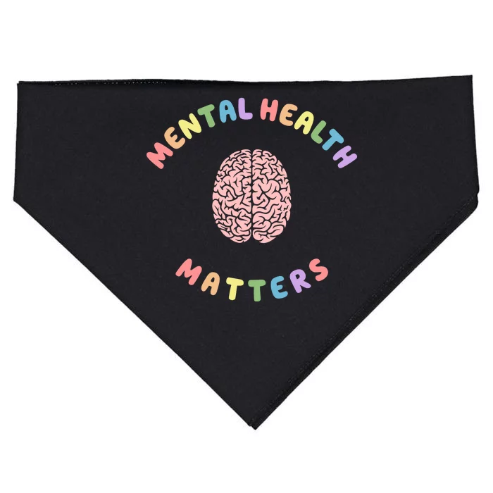 Mental Health Matters Rainbow Brain Awareness USA-Made Doggie Bandana