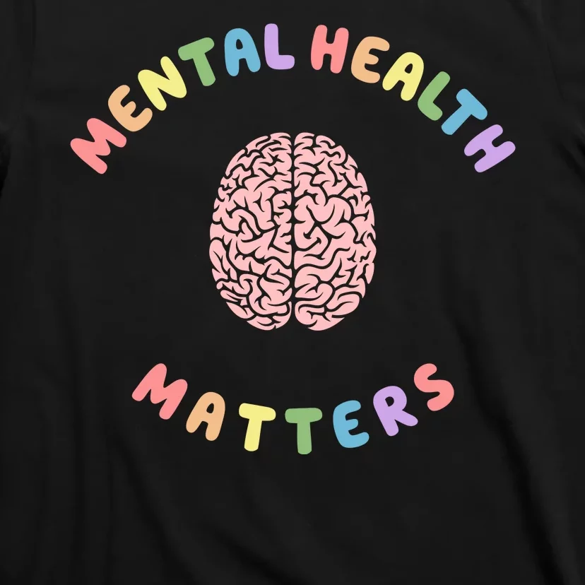 Mental Health Matters Rainbow Brain Awareness T-Shirt