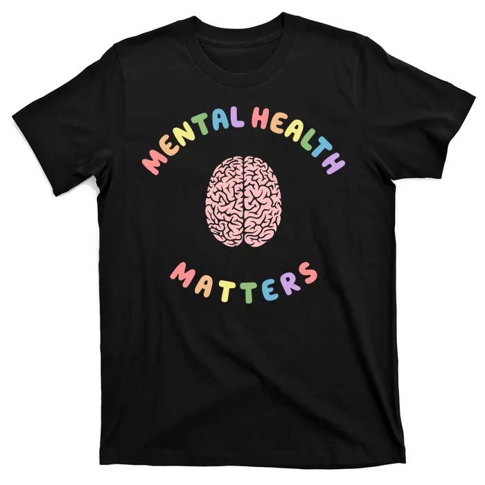 Mental Health Matters Rainbow Brain Awareness T-Shirt