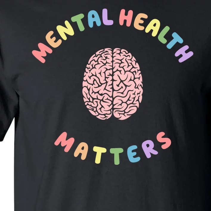 Mental Health Matters Rainbow Brain Awareness Tall T-Shirt