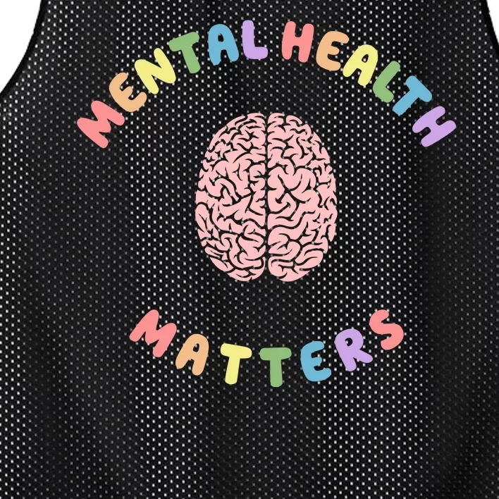 Mental Health Matters Rainbow Brain Awareness Mesh Reversible Basketball Jersey Tank