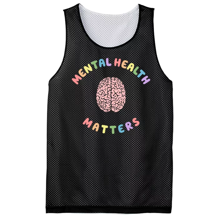 Mental Health Matters Rainbow Brain Awareness Mesh Reversible Basketball Jersey Tank